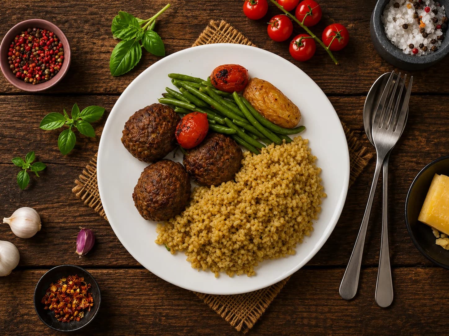 كفتة مع فريكة